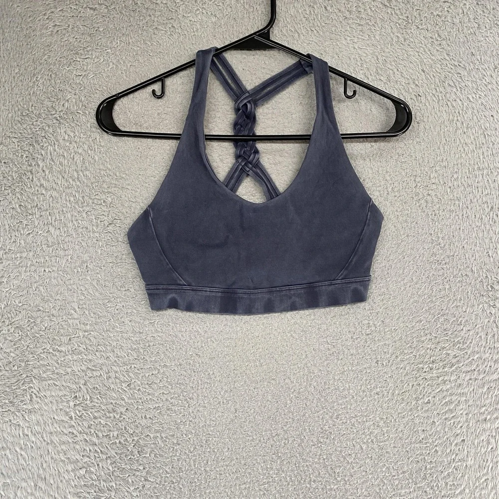 SoulCycle Sports Bra Womens Small‎ Acid Wash Braided Crossback Skull Yoga Gym